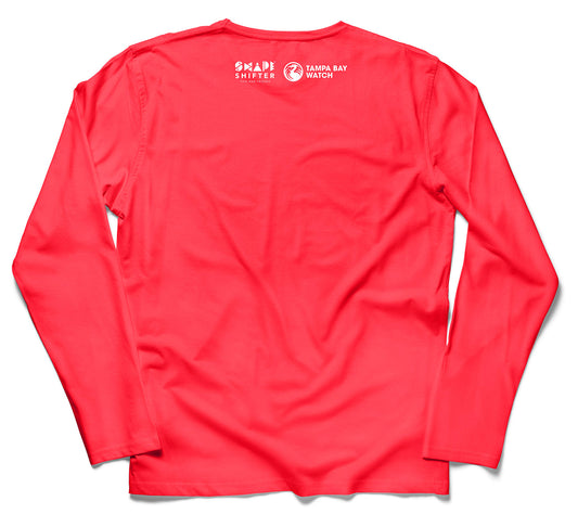 Coral Blue Heron UPF50+ Ladies V-Neck Sun Shirt