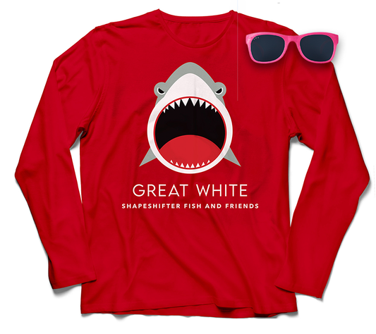 Youth Red Great White Sun Protection Shirt and Sunglasses Bundle