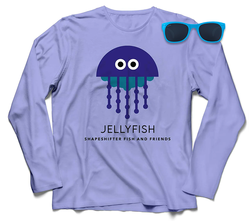 Toddler Lilac Jellyfish Sun Protection Shirt and Sunglasses Bundle