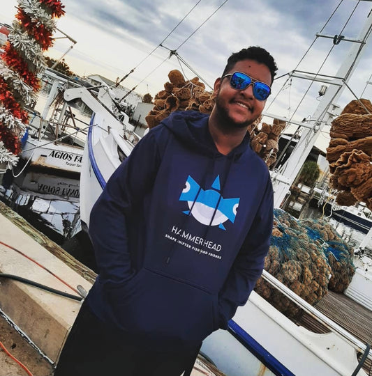 Navy Hammerhead UPF Hoodie - Fleece Lined