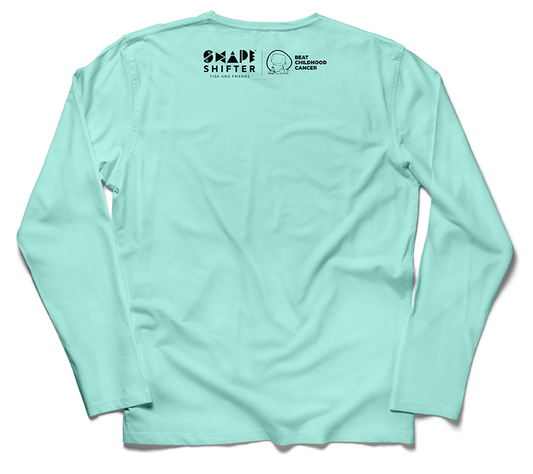 Seagrass Dolphin Upf50 Ladies V Neck Sun Shirt UPF 50+ sunwear by ShapeShifter Fish and Friends back view