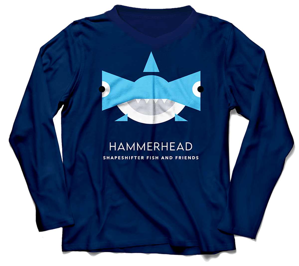 Navy Hammerhead Shark Sun Protective Long Sleeve