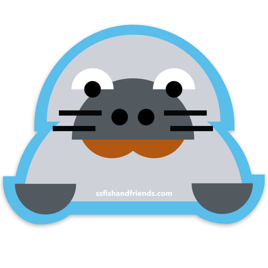 ShapeShifter Fish and Friends Manatee Vinyl Sticker