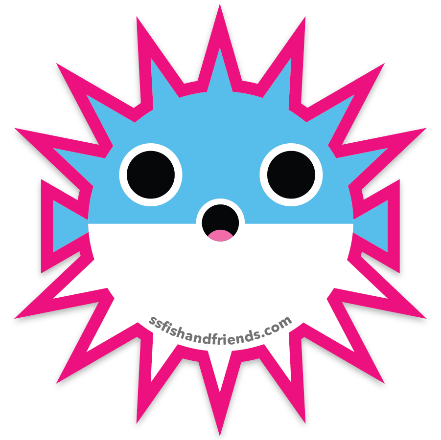 3" ShapeShifter Fish and Friends Pufferfish Vinyl Sticker