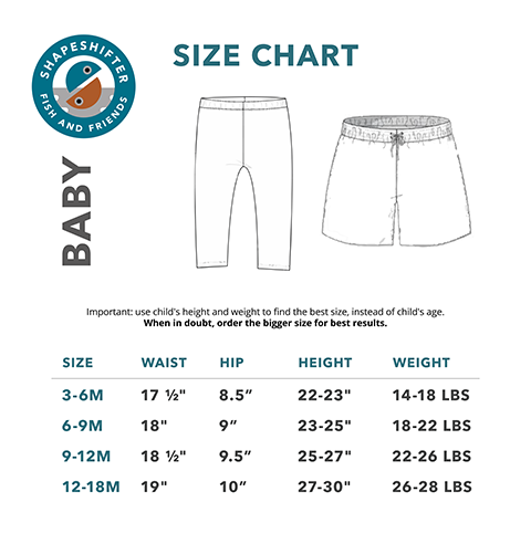 UPF50+ Baby Swim Shorts with Chafe-Free Liner | Longer Length Sun Protection