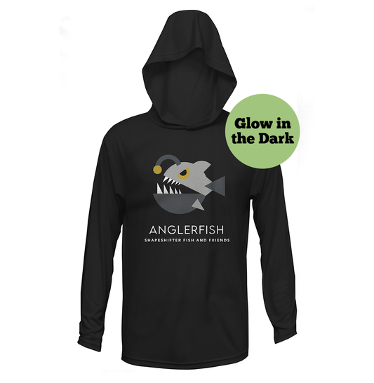 anglerfish | hooded sun shirt | rashguard | mens | glow in the dark