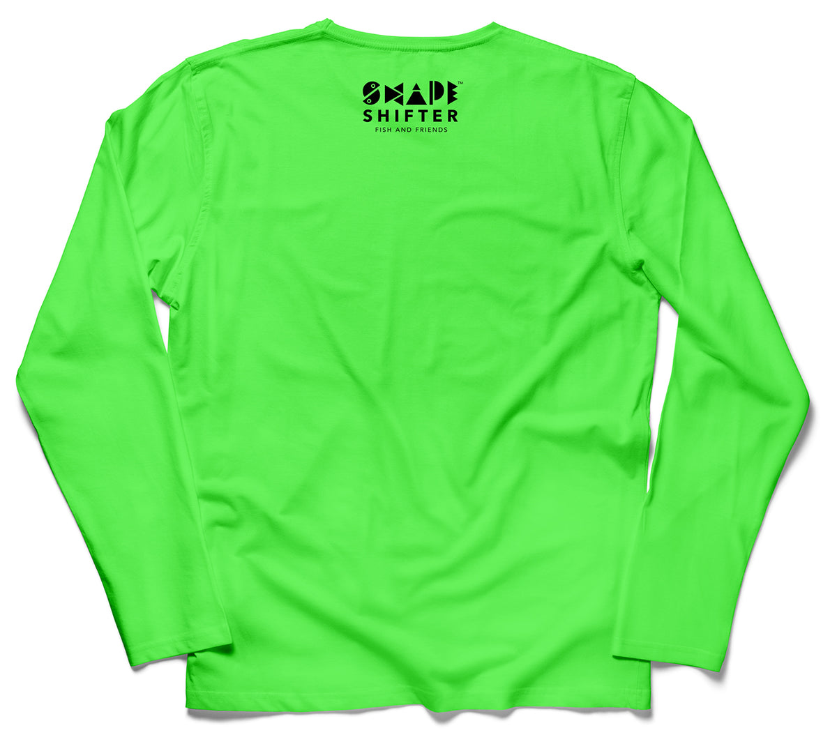 Neon Green high visibility Gecko Upf50 Sun Protective Long Sleeve Shirt UPF 50+ swim-safe color by ShapeShifter Fish and Friends back view