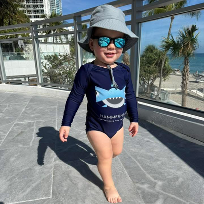 Navy Hammerhead Shark UPF50+ Sun Protective Baby Onesie