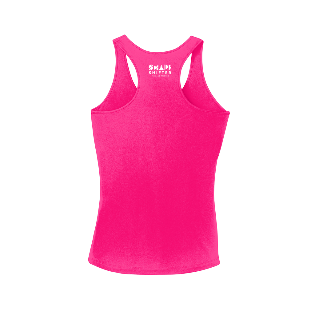 Hot Pink Pufferfish Ladies UPF Tank Top