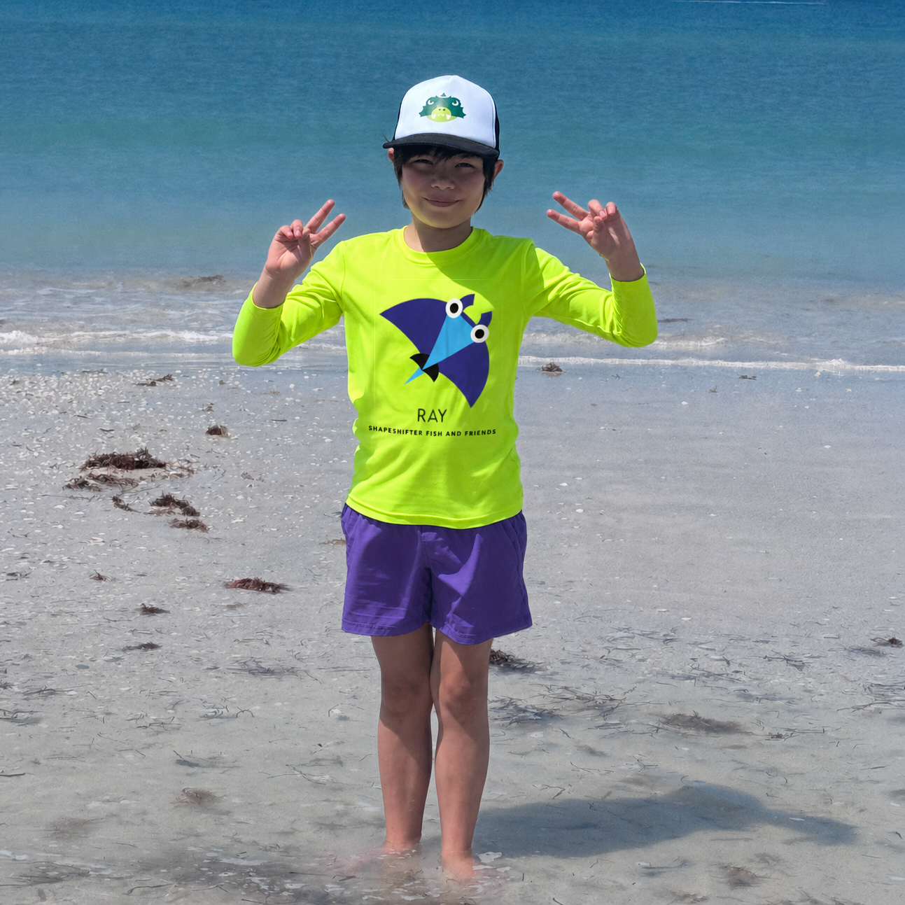 Neon Yellow Ray UPF50+ Sun Protection Shirt