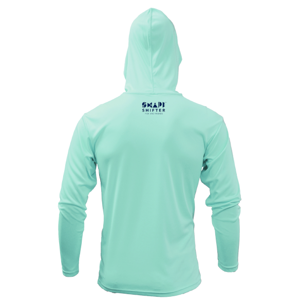 Seagrass Turtle Upf50 Hooded Sun Protective Long Sleeve Shirt UPF 50+ sunscreen clothing by ShapeShifter Fish and Friends back voew