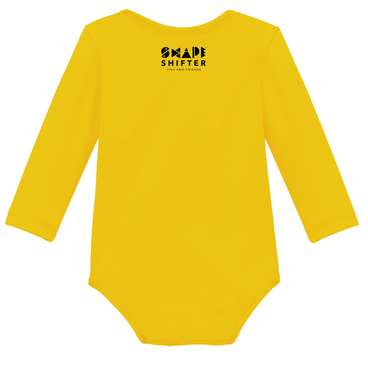 Yellow Crab Upf50 Sun Protective Baby Onesie Copy UPF 50+ sunwear by ShapeShifter Fish and Friends bacl