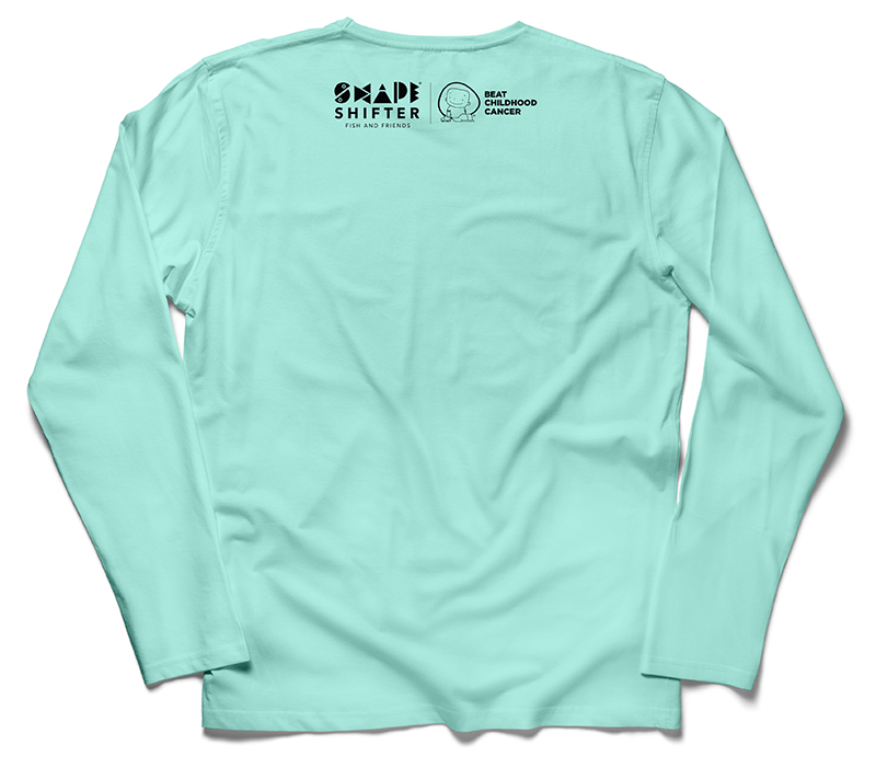 Seagrass Dolphin Upf50 Ladies V Neck Sun Shirt UPF 50+ sunwear by ShapeShifter Fish and Friends back view