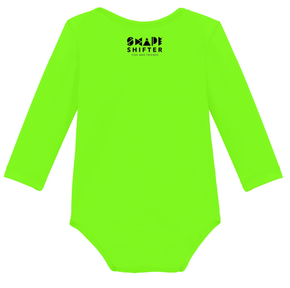 ShapeShifter Fish and Friends Neon Green Gecko Upf50 Sun Protective Baby Onesie UPF 50+ sunwear  back