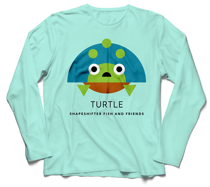 Seagrass Turtle Upf50 Sun Protection Shirt UPF 50+ sunwear by ShapeShifter Fish and Friends front view