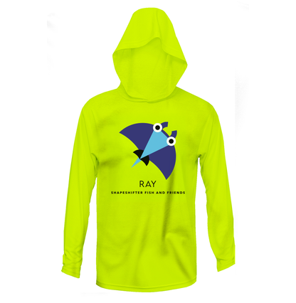 Neon Yellow Ray UPF50+ Hooded Sun Protective Long Sleeve Shirt