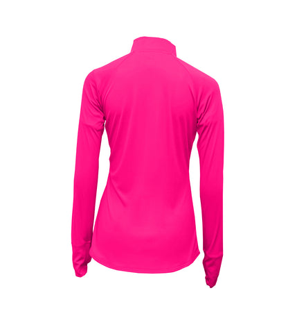 SHECANcer Hot Pink Ladies 1/4 Zip UPF50+ Sun Shirt