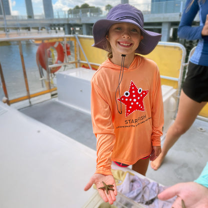 Peach Starfish UPF50+ Hooded Sun Protective Long Sleeve Shirt