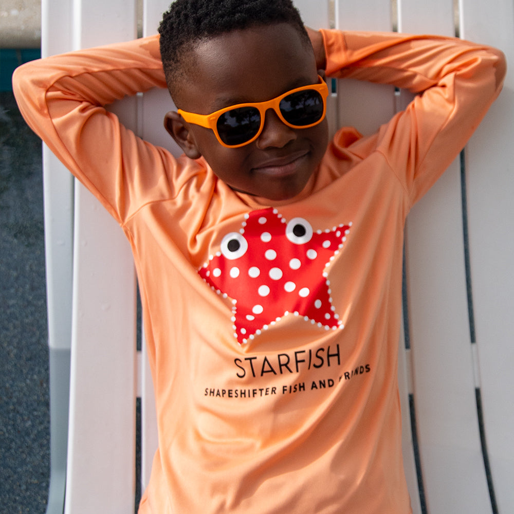 Peach Starfish UV Sun Protection Shirt for Kids Adults