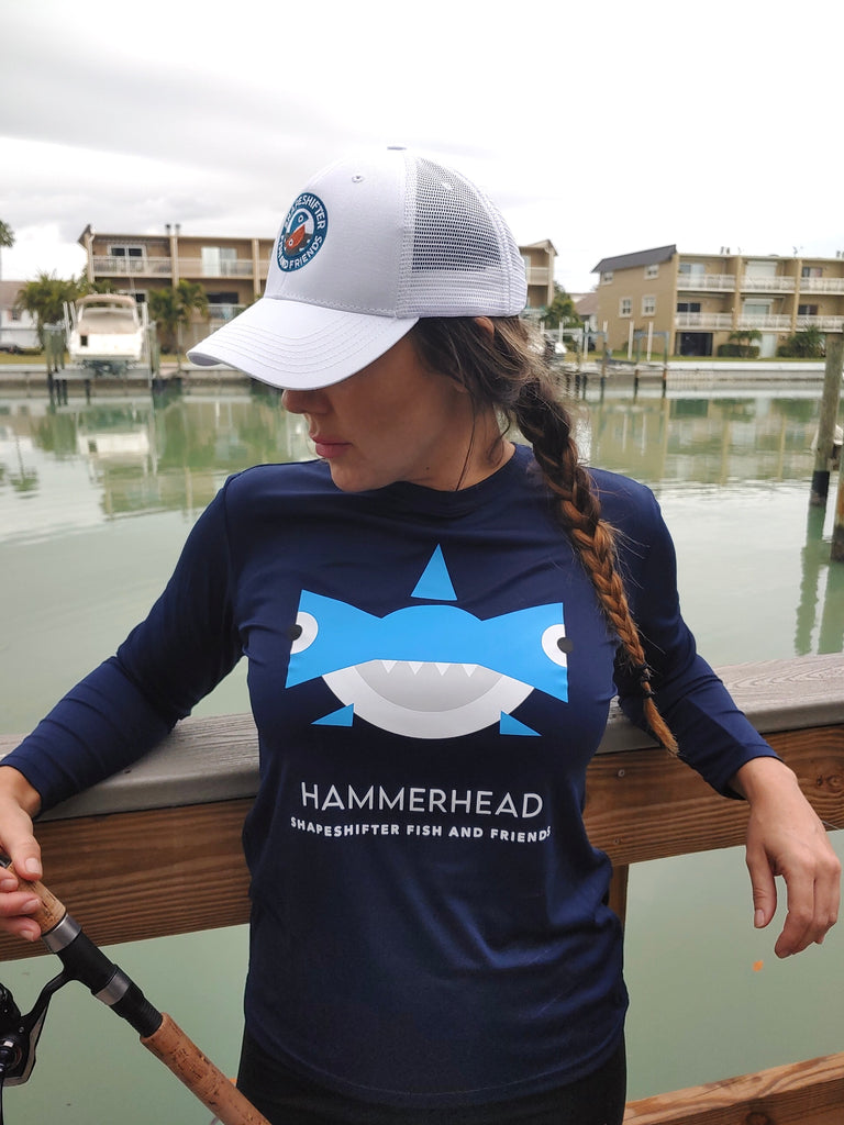 Navy Hammerhead Shark Sun Protective Long Sleeve