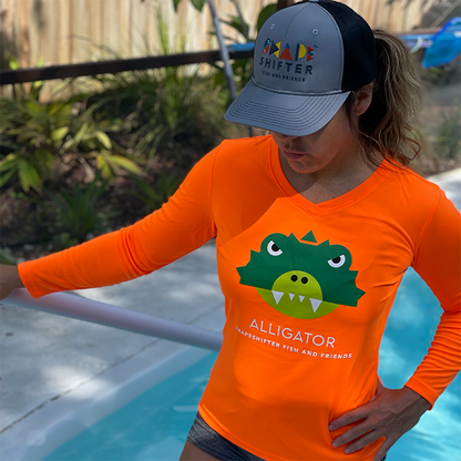 Neon Orange Alligator UPF50+ Sun Protection Shirt