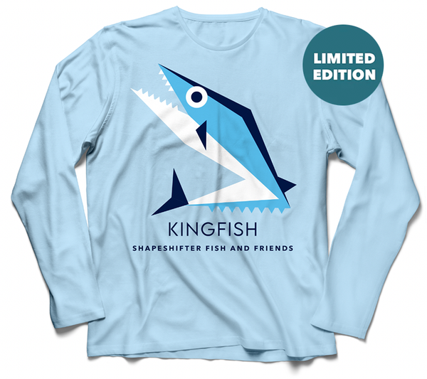 Sun Protective Long Sleeve | Arctic Blue Kingfish | ShapeShifter Fish and Friends