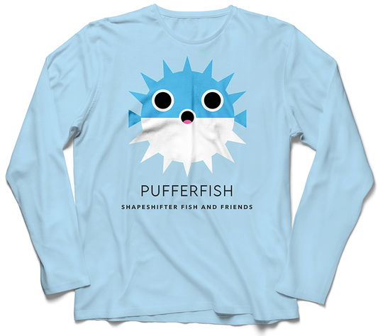 Sun Protective Long Sleeve | Arctic Blue Pufferfish | ShapeShifter Fish and Friends