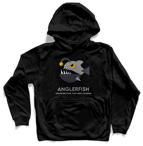 Sun Protective Hoodie | Black Anglerfish | ShapeShifter Fish and Friends | Sweatshirt