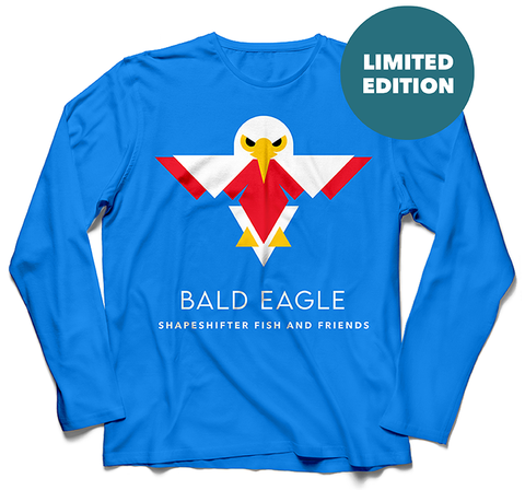 Sun Protective Long Sleeve | Electric Blue Bald Eagle | ShapeShifter Fish and Friends