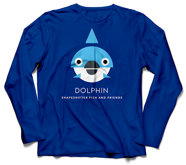 Sun Protective Long Sleeve | Royal Blue Dolphin | ShapeShifter Fish and Friends