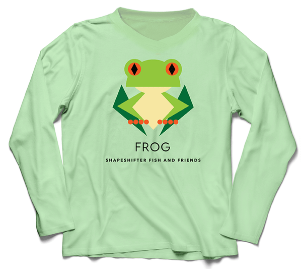 SHAPESHIFTER FISH AND FRIENDS | GREEN FROG | SUN PROTECTIVE | UPF | BEACHWEAR | ST PETE VNECK