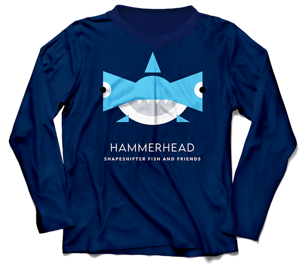 Navy Hammerhead Shark UPF50+ Sun Protective Long Sleeve Shirt