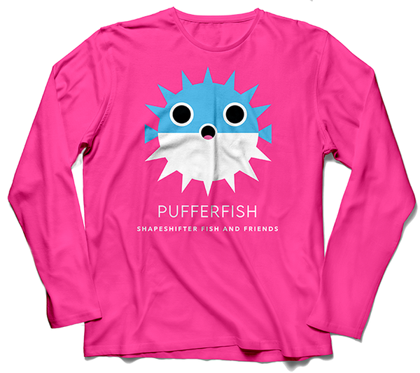 Sun Protective Long Sleeve | Hot Pink Pufferfish | ShapeShifter Fish and Friends