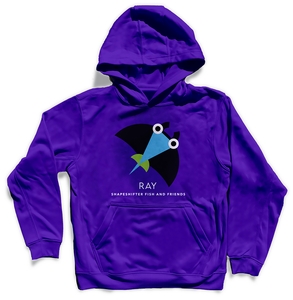 Sun Protective Hoodie | Purple Ray | ShapeShifter Fish and Friends | Sweatshirt