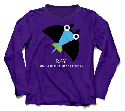 Sun Protective Long Sleeve |  Purple Tampa Bay Ray | ShapeShifter Fish and Friends