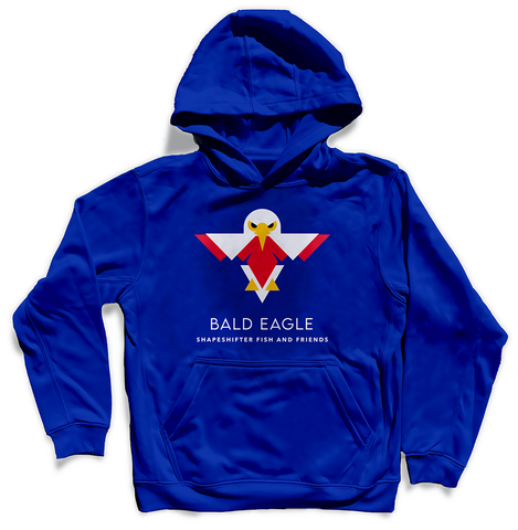 Sun Protective Hoodie | Blue Bald Eagle | ShapeShifter Fish and Friends | Sweatshirt