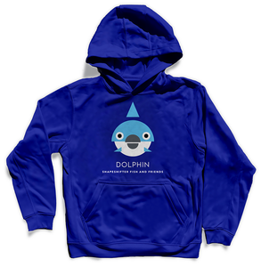 Sun Protective Hoodie | Royal Blue Dolphin | ShapeShifter Fish and Friends | Sweatshirt