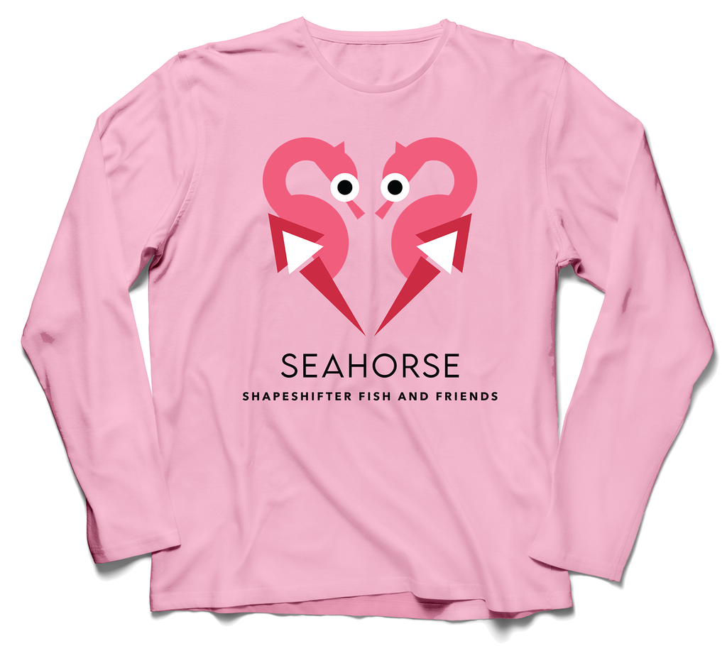 Light Pink Seahorse UPF50+ Sun Shirt, Kids