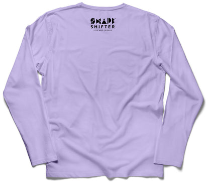 Lilac Jellyfish Ladies V Neck Sun Shirt UPF 50+ sun wear by ShapeShifter Fish and Friends back view