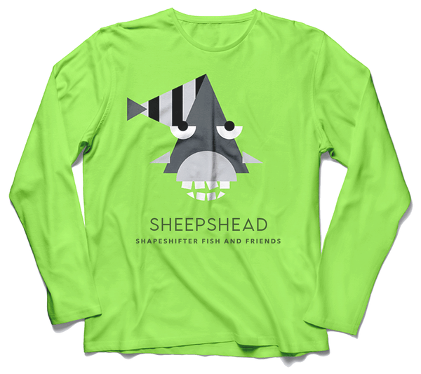 Sun Protective Long Sleeve | Lime Green Sheepshead | ShapeShifter Fish and Friends | Tampa Bay | Womens clothing | St Petersburg
