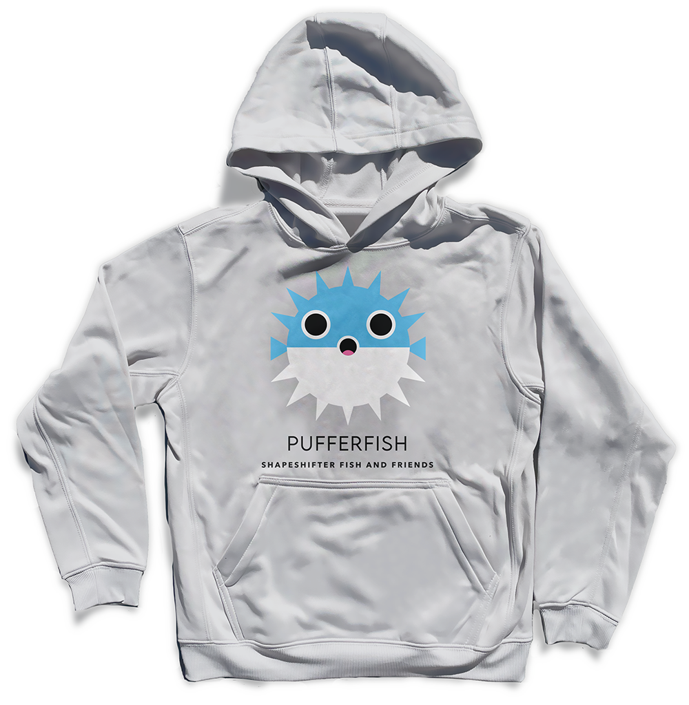 Sun Protective Hoodie | Silver Pufferfish | ShapeShifter Fish and Friends | Sweatshirt