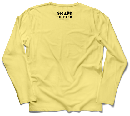 Canary Yellow Crab Long Sleeve Shirt UPF 50+ sun wear by ShapeShifter Fish and Friends back view