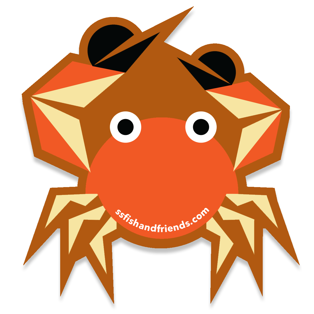 3" ShapeShifter Fish and Friends Crab Vinyl Sticker