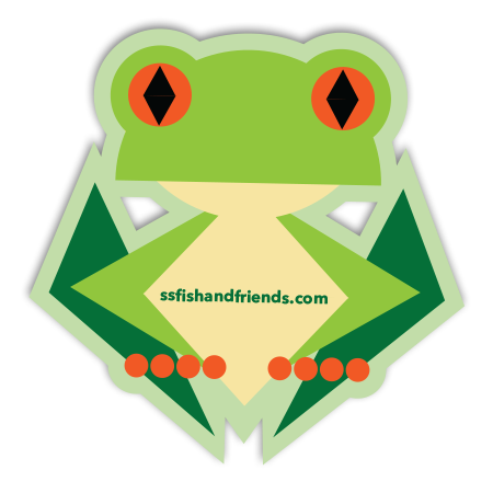 3" ShapeShifter Fish and Friends Frog Vinyl Sticker
