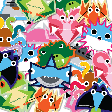 ShapeShifter Fish and Friends | Vinyl Sticker Pack