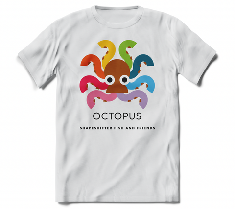 ShapeShifter Fish and Friends UPF50 Sun Protective Rainbow Octopus Short Sleeve Tee